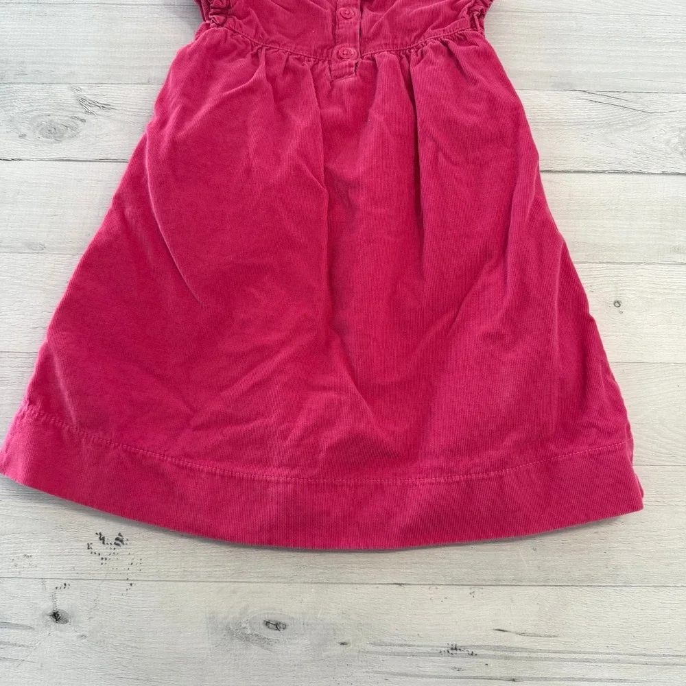 Mini Boden girls pink corduroy floral lined‎ dress 2/3
